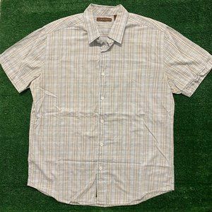 Cubavera Plaid Vintage Casual Button Up Shirt